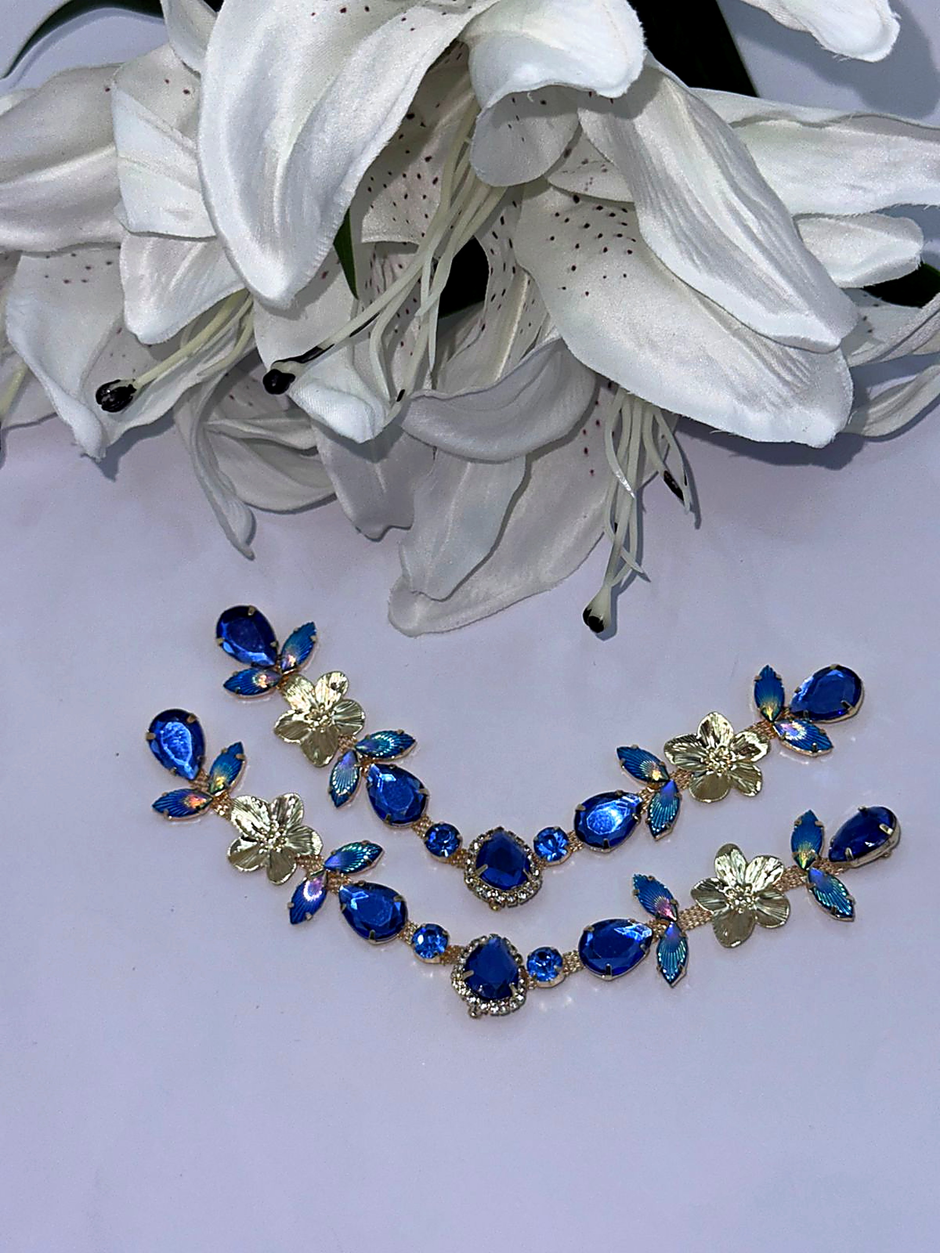 Cabedal Safira Flor — Azul Safira